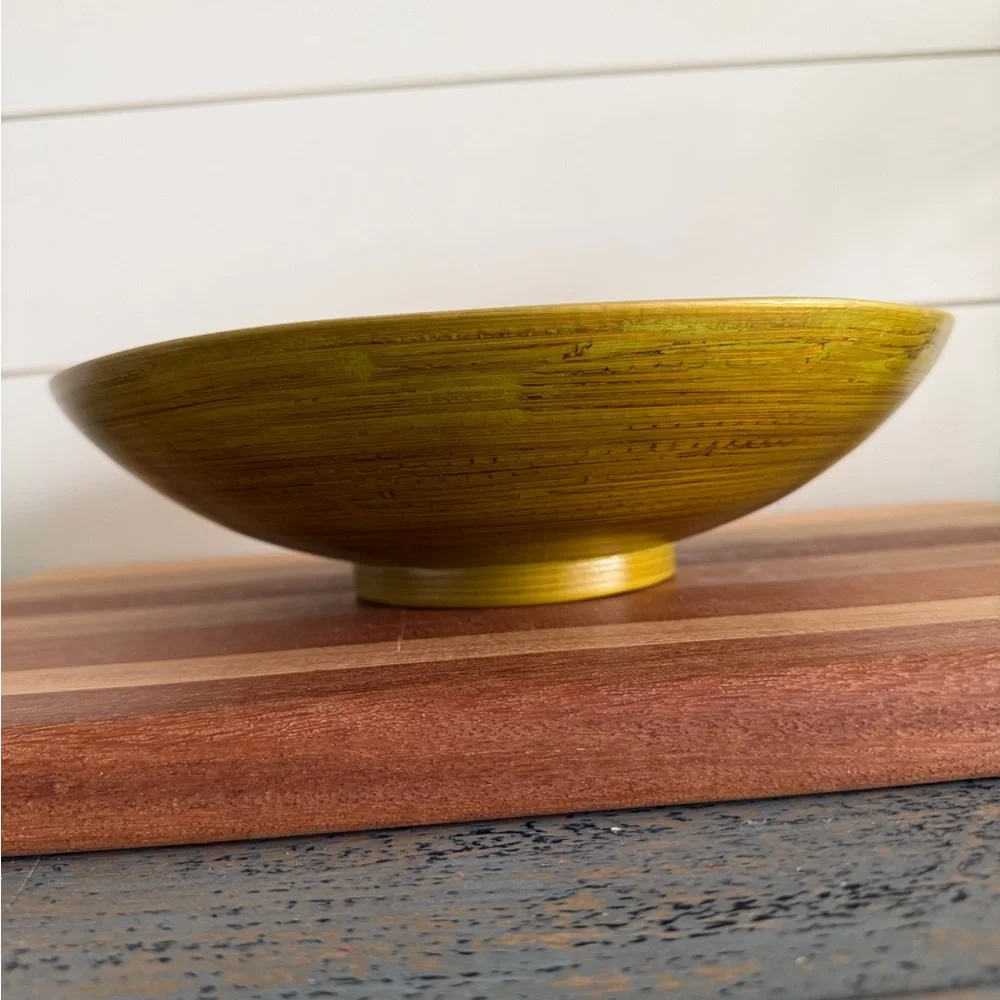 Pottery Barn Bamboo Serving Bowl 10.5 inch Green. PRICE DROP FIRM